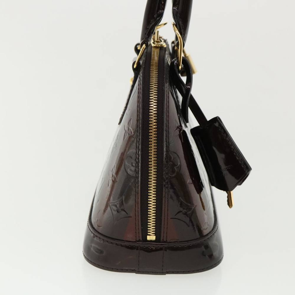 LOUIS VUITTON Vernis Rayure Alma BB HandBag Amarante M91700 Auth bs2951A - Picture 4 of 10